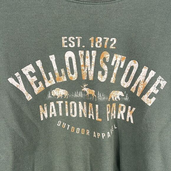 🔥🦌 Vintage YELLOWSTONE NATIONAL PARK Nature Crewneck Sweatshirt Unisex Sz XL - Picture 4 of 7
